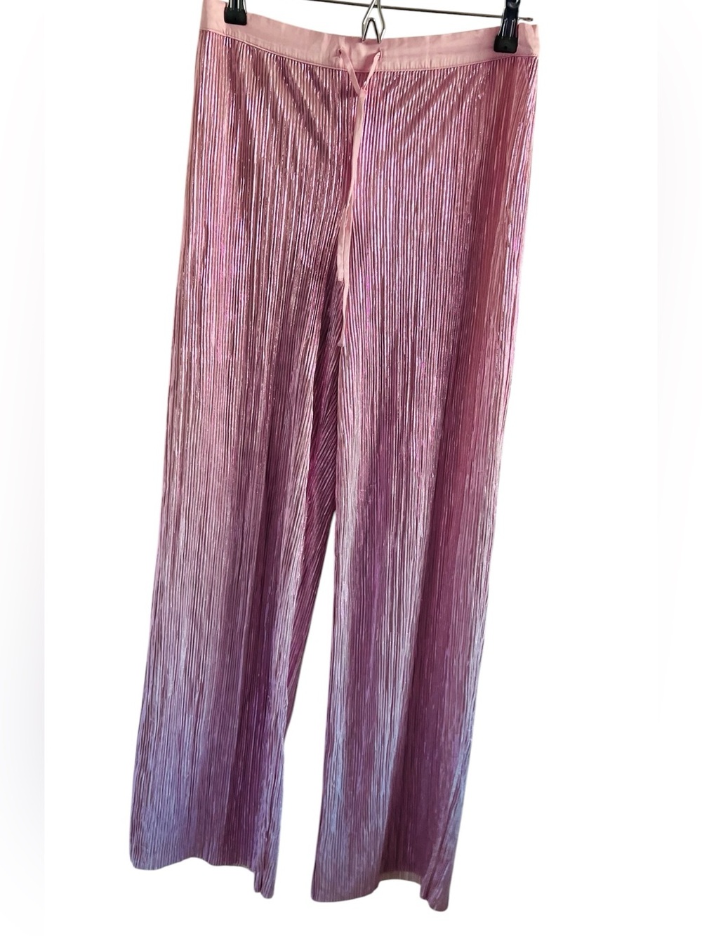 Victory Secret Pink Metallic Pleated Wide-Leg Pants